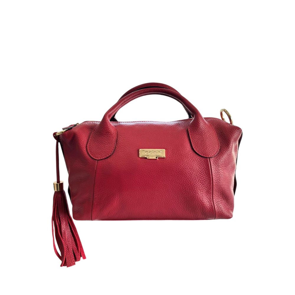 Baldinini Trend - Textured Cowhide Shoulder Bag with Tassel - Red