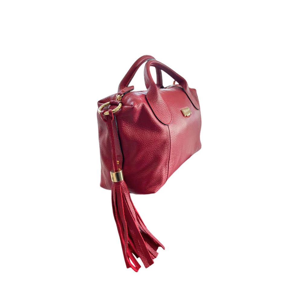 Baldinini Trend - Textured Cowhide Shoulder Bag with Tassel - Red