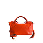 Baldinini Trend - Vibrant Textured Cowhide Shoulder Bag With Tassel - Orange Baldinini Trend