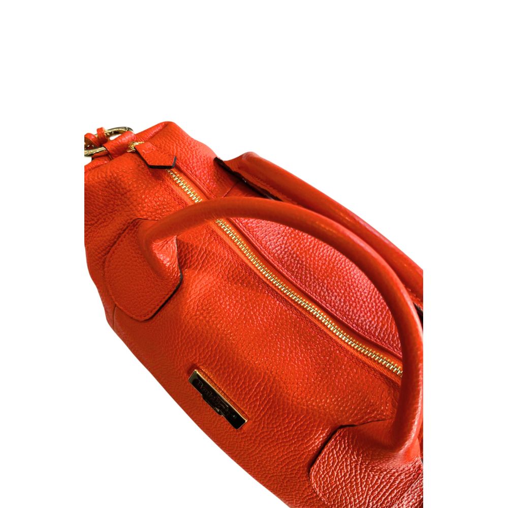 Baldinini Trend - Vibrant Textured Cowhide Shoulder Bag With Tassel - Orange Baldinini Trend
