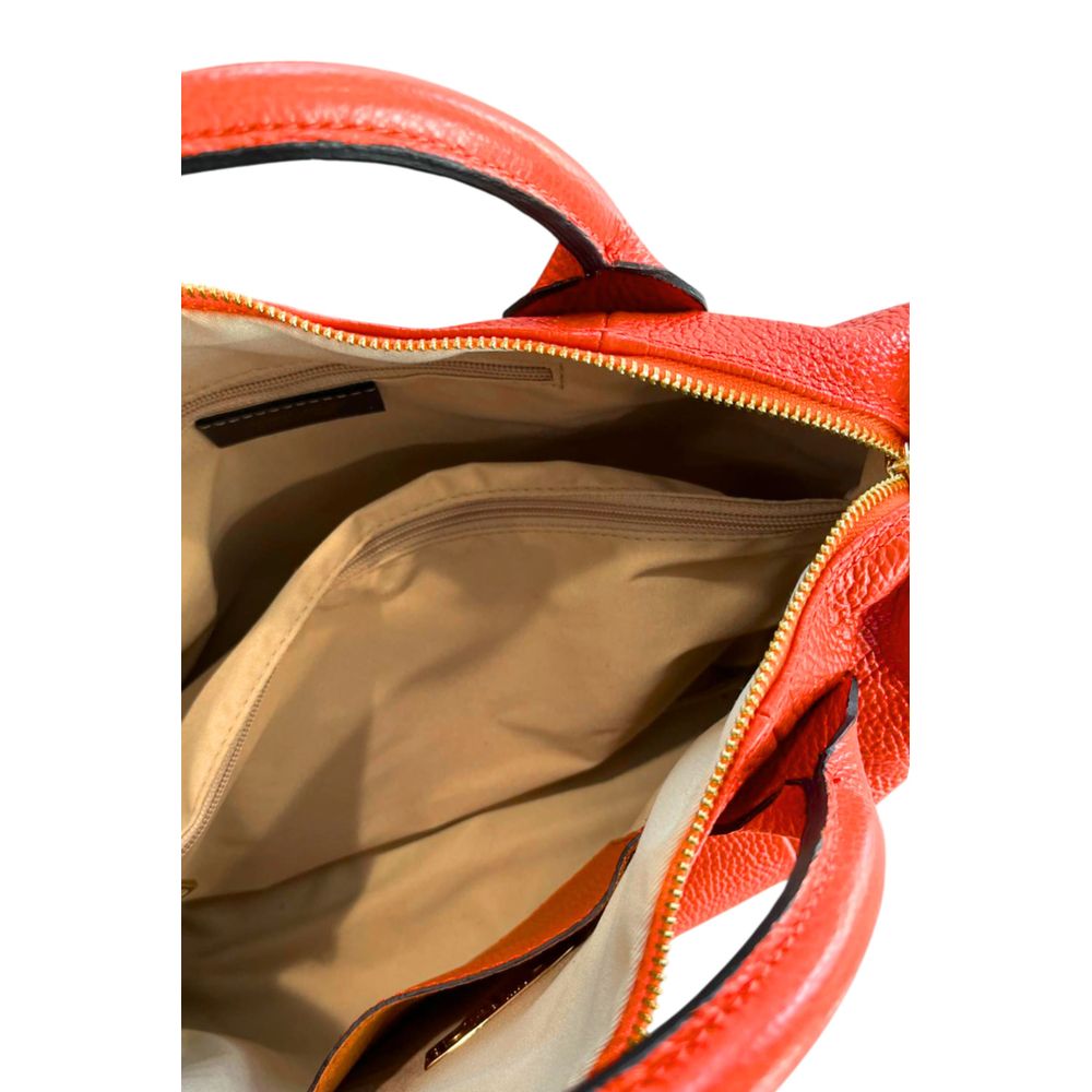 Baldinini Trend - Vibrant Textured Cowhide Shoulder Bag With Tassel - Orange Baldinini Trend