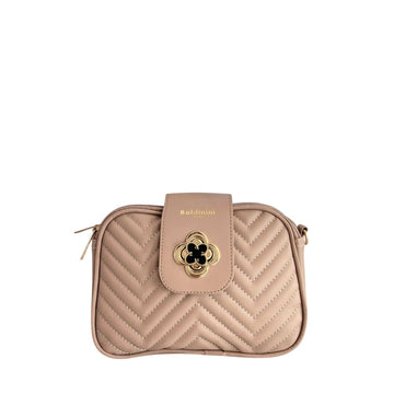 Baldinini Trend - Chic Quilted Chevron Crossbody Bag - Beige