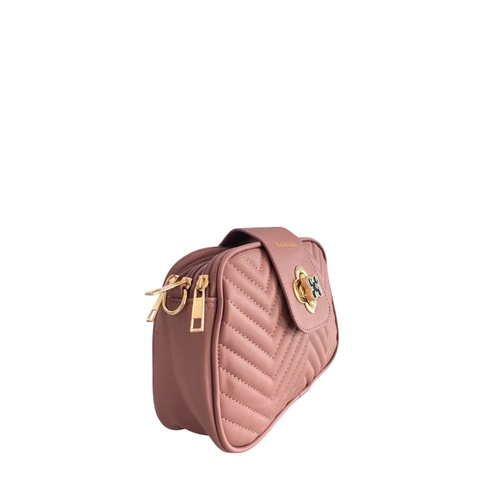 Baldinini Trend - Elegant Quilted Chevron Crossbody Bag - Pink