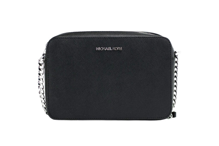 Michael Kors - Polished Saffiano Leather Structured Crossbody Bag - Black Michael Kors
