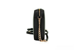 Michael Kors - Polished Saffiano Leather Chain Crossbody Bag - Black Michael Kors