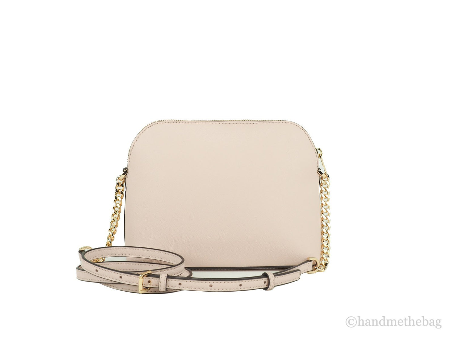 Michael Kors - Polished Leather Dome Crossbody Bag - Beige Michael Kors