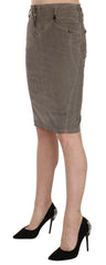 Just Cavalli Gray Corduroy Pencil Straight A-Line Skirt -   -  Just Cavalli.