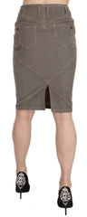 Just Cavalli Gray Corduroy Pencil Straight A-Line Skirt -   -  Just Cavalli.