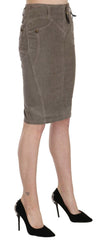 Just Cavalli Gray Corduroy Pencil Straight A-Line Skirt -   -  Just Cavalli.
