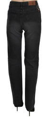 Just Cavalli Black Washed High Waist Straight Denim Pants Jeans -   -  Just Cavalli.