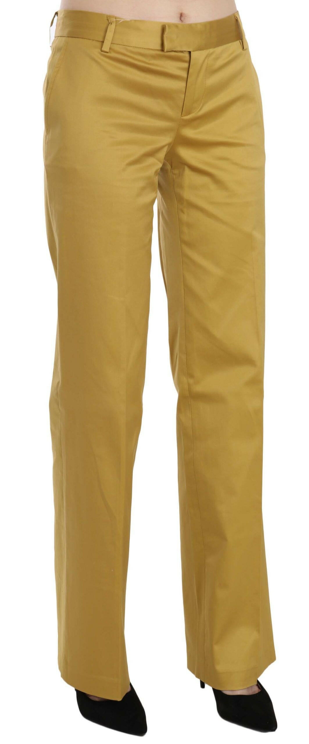 Just Cavalli Mustard Yellow Straight Formal Trousers Pants -   -  Just Cavalli.