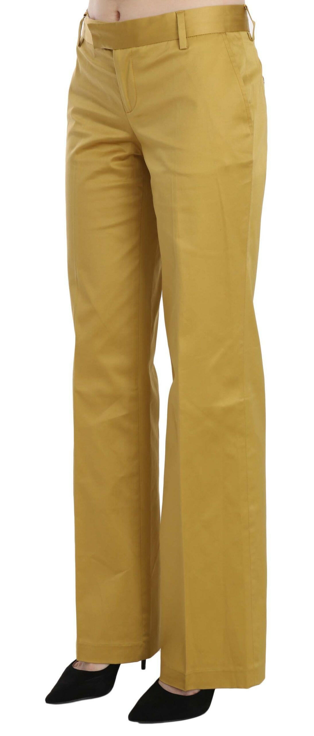 Just Cavalli Mustard Yellow Straight Formal Trousers Pants -   -  Just Cavalli.