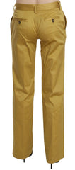 Just Cavalli Mustard Yellow Straight Formal Trousers Pants -   -  Just Cavalli.