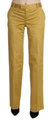 Just Cavalli Mustard Yellow Straight Formal Trousers Pants -   -  Just Cavalli.