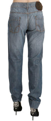 Just Cavalli Blue Washed Cotton Low Waist Slim Fit Denim Pants -   -  Just Cavalli.