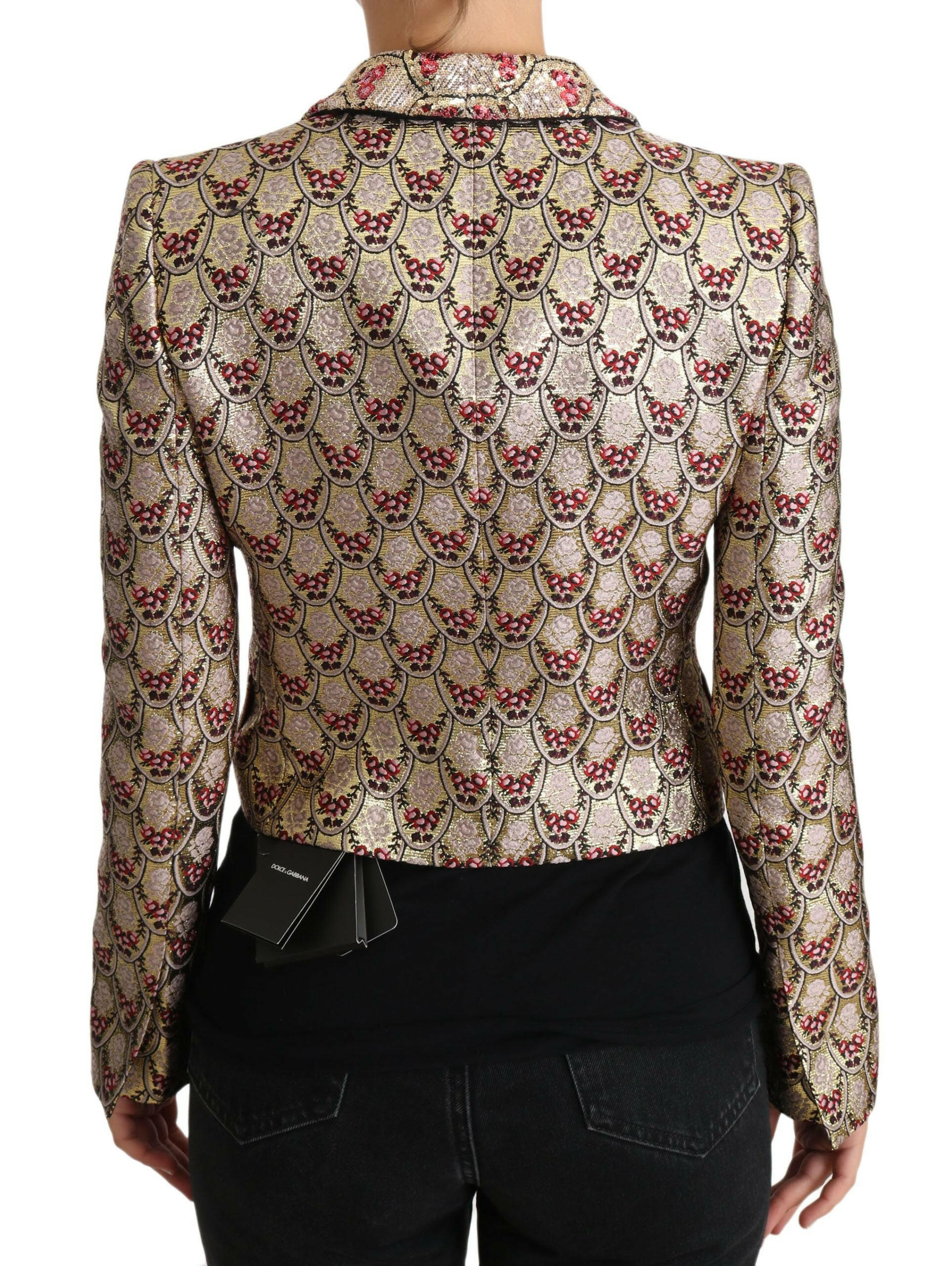 Dolce & Gabbana Gold Floral Sequined Blazer Coat Jacket -   -  Dolce & Gabbana.