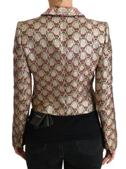 Dolce & Gabbana Gold Floral Sequined Blazer Coat Jacket -   -  Dolce & Gabbana.