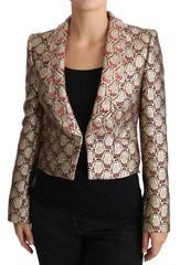 Dolce & Gabbana Gold Floral Sequined Blazer Coat Jacket -   -  Dolce & Gabbana.