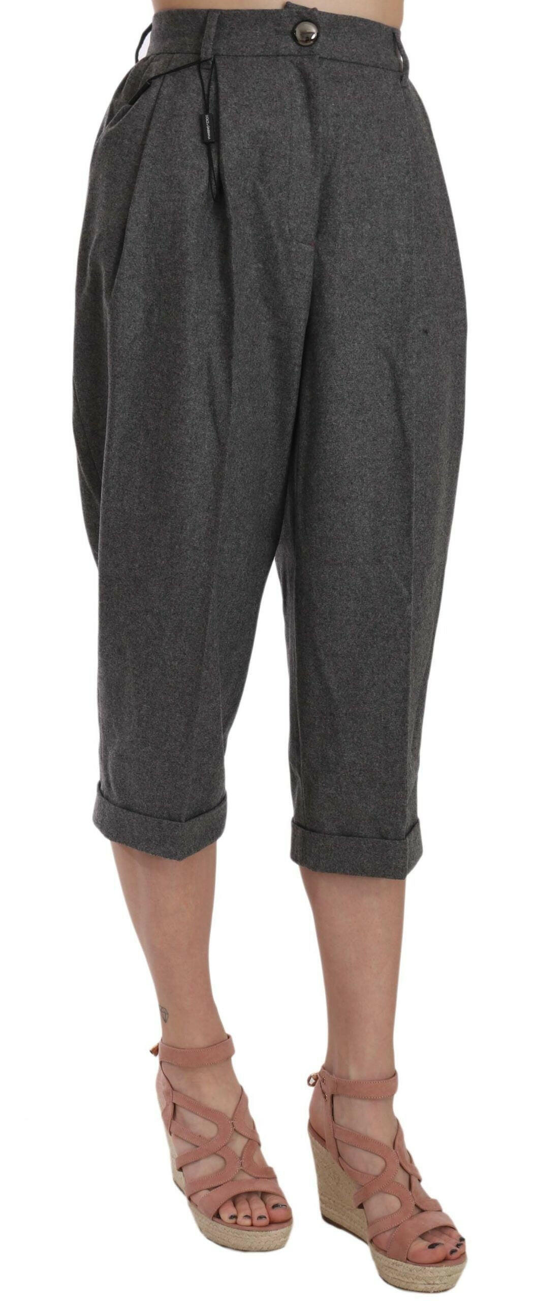 Dolce & Gabbana Wool Cropped Trouser Pleated Pant -   -  Dolce & Gabbana.