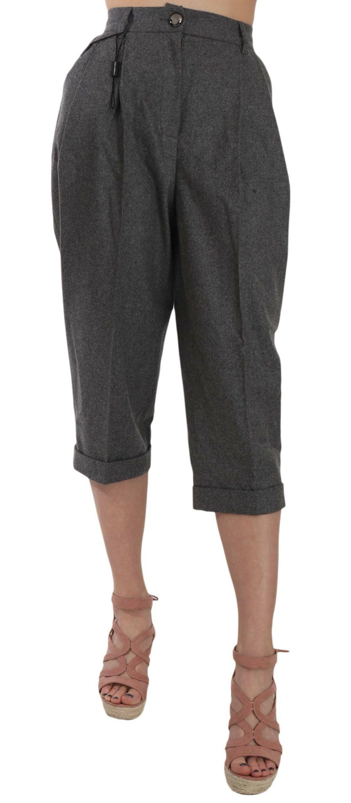 Dolce & Gabbana Wool Cropped Trouser Pleated Pant -   -  Dolce & Gabbana.