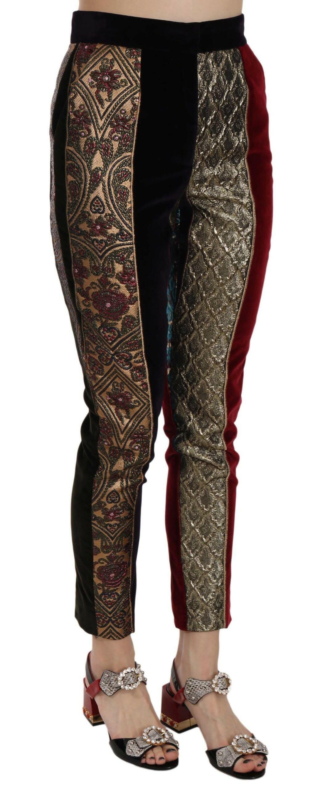 Dolce & Gabbana Multicolor Jacquard Cropped Tapered Pants -   -  Dolce & Gabbana.
