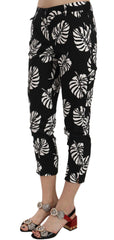 Dolce & Gabbana Black Palm Leaf Print Skinny Pants -   -  Dolce & Gabbana.