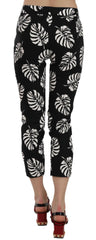 Dolce & Gabbana Black Palm Leaf Print Skinny Pants -   -  Dolce & Gabbana.