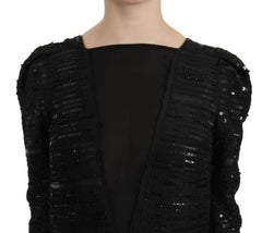 John Richmond Black Silk Full Length Sequined Gown Dress -   -  John Richmond.