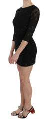 John Richmond Black Silk Sequined Mini Shift Gown -   -  John Richmond.