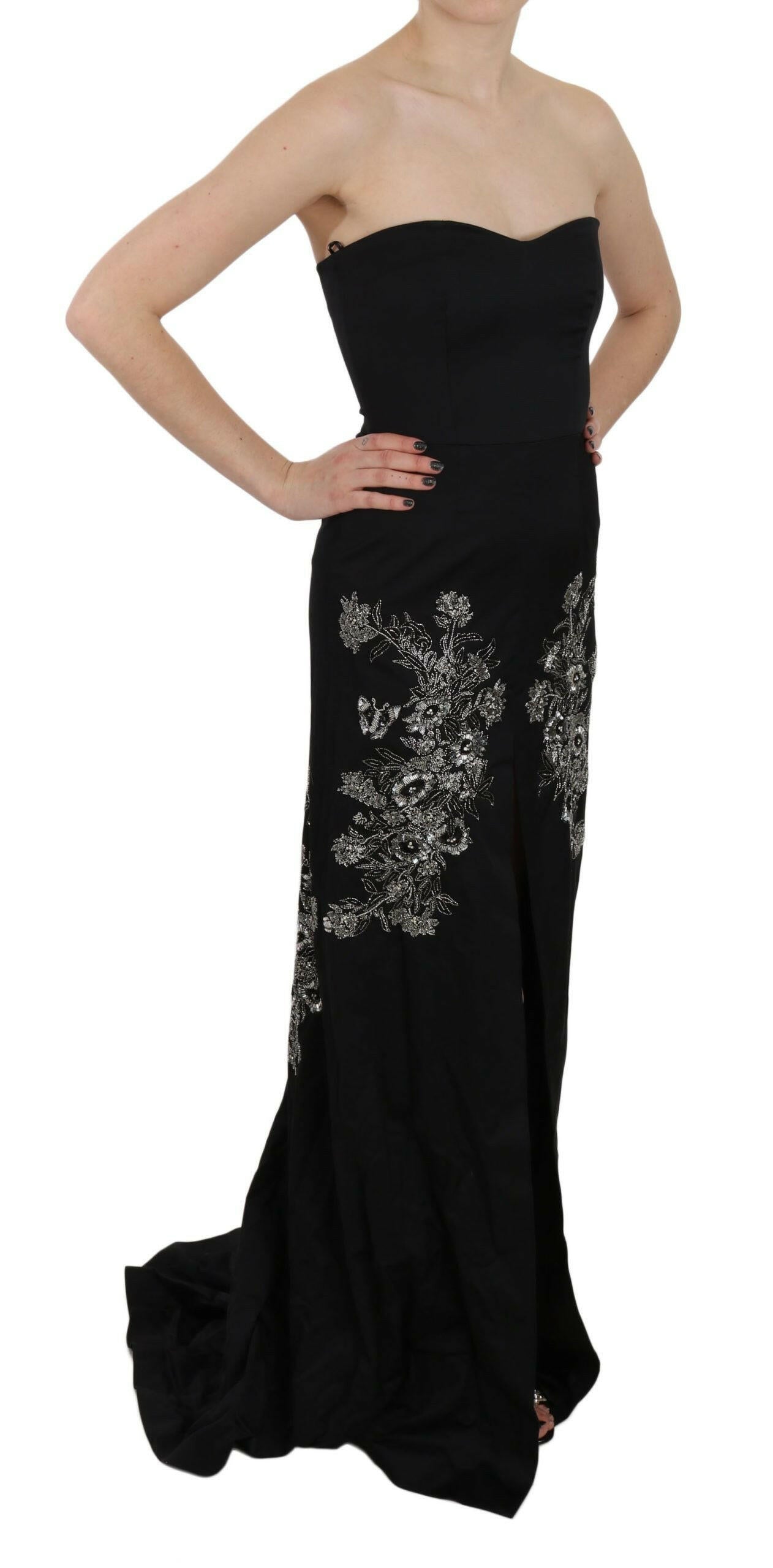 John Richmond Black Sequined Flare Ball Gown Dress -   -  John Richmond.