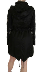 John Richmond Floral Sequined Beaded Hooded Jacket Coat -   -  John Richmond.