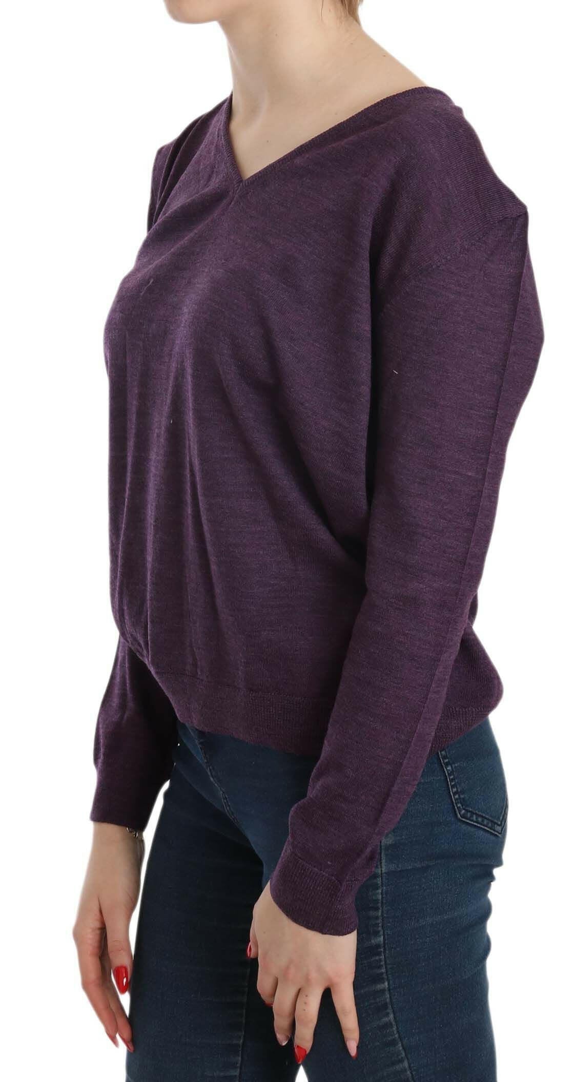 BYBLOS Purple V-neck Long Sleeve Pullover Top -   -  BYBLOS.