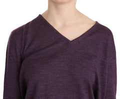 BYBLOS Purple V-neck Long Sleeve Pullover Top -   -  BYBLOS.