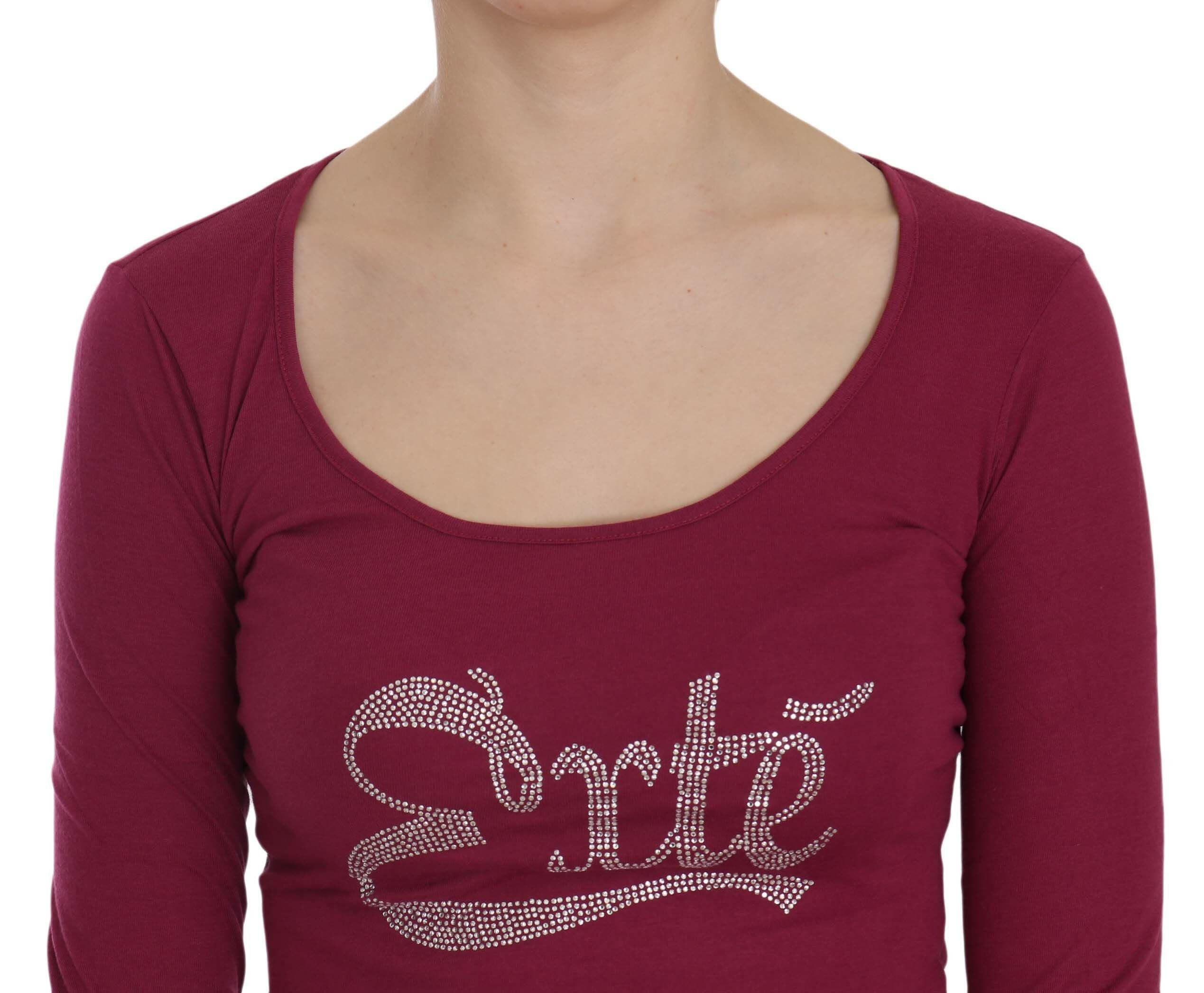 Exte Crystal Embellished Long Sleeve Casual Top -   -  Exte.