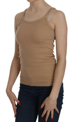PINK MEMORIES Beige Sleeveless Spaghetti Strap Tank Blouse -   -  PINK MEMORIES.