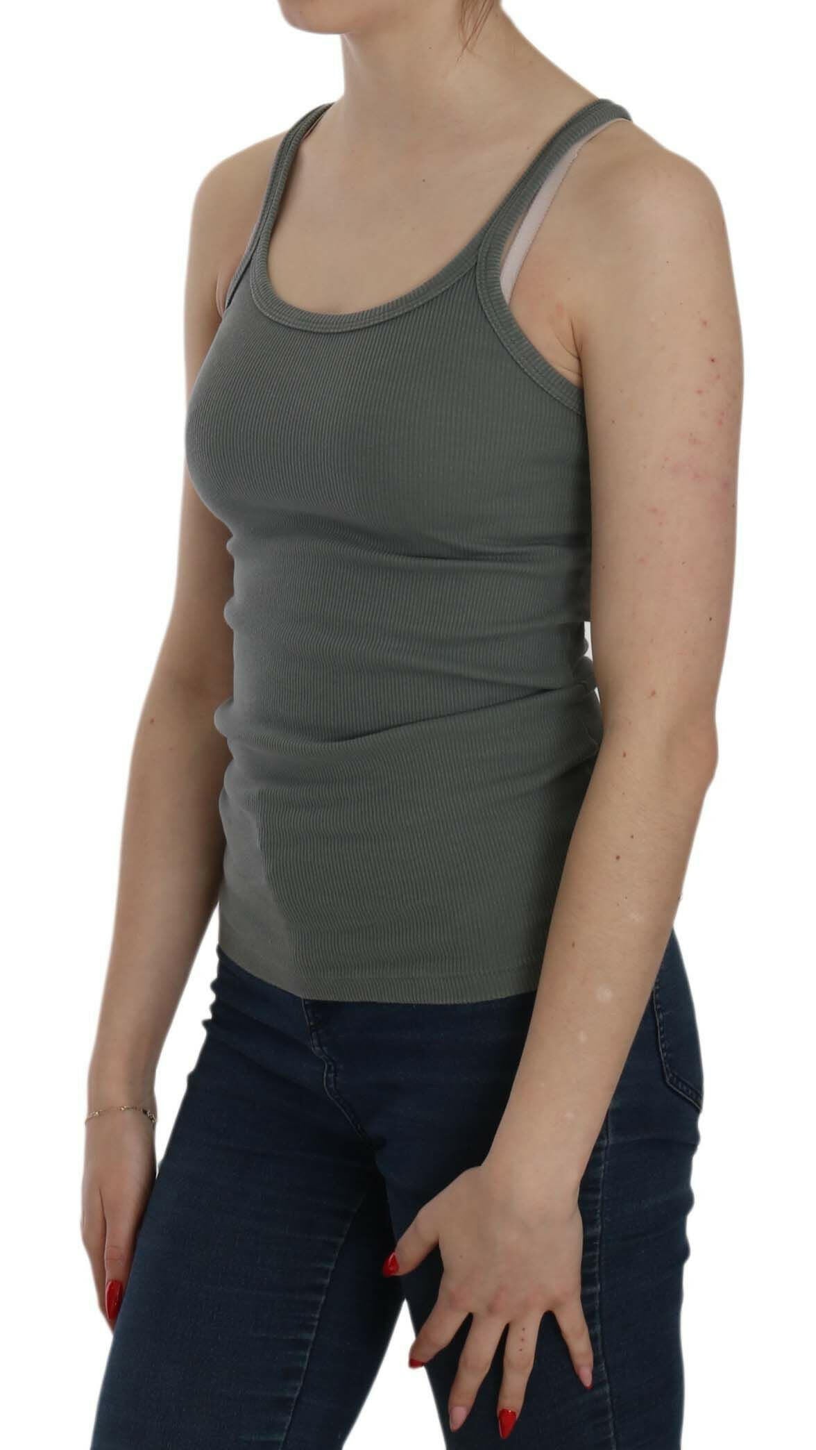 PINK MEMORIES Green Sleeveless Spaghetti Tank T-Shirt Blouse -   -  PINK MEMORIES.