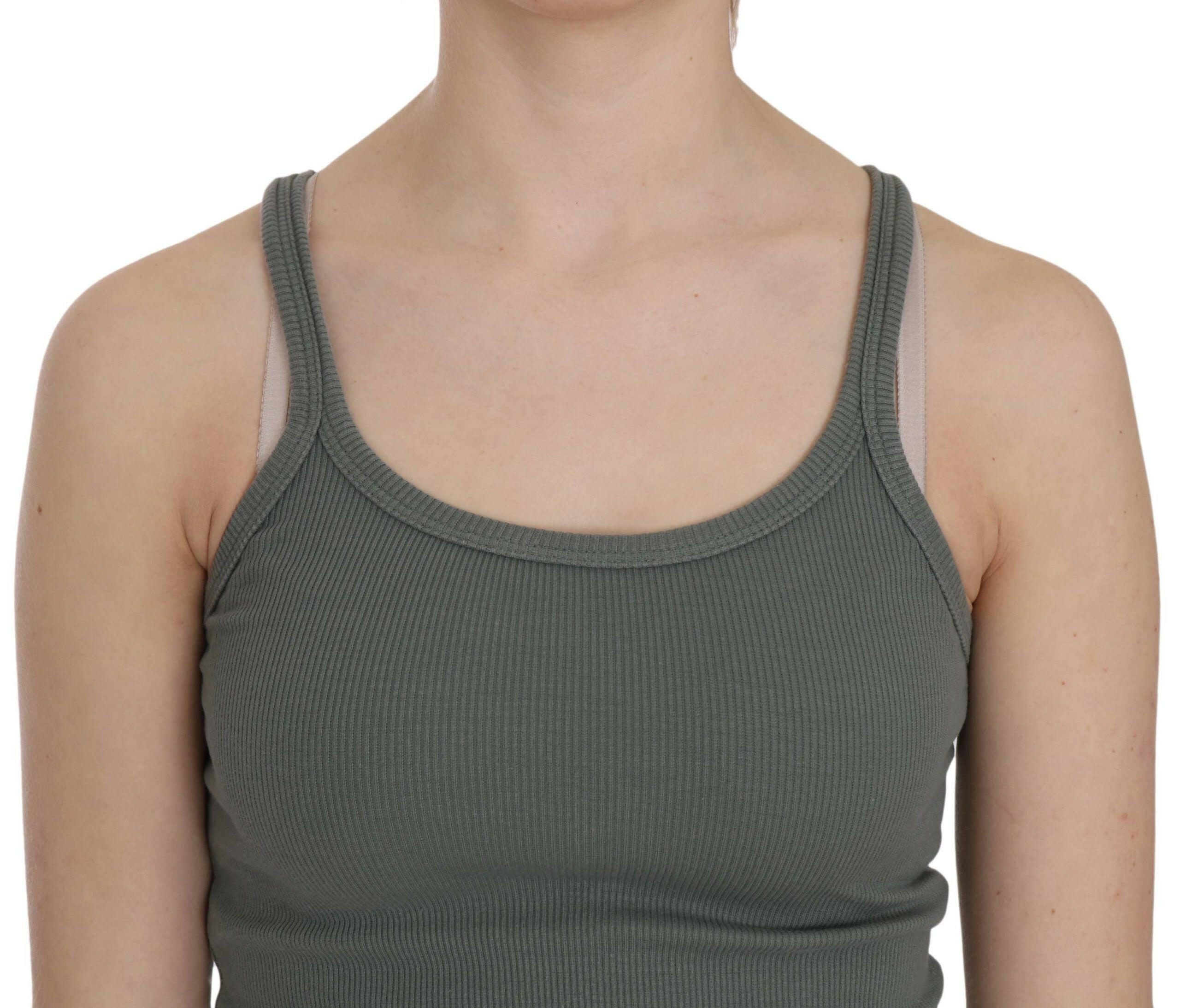 PINK MEMORIES Green Sleeveless Spaghetti Tank T-Shirt Blouse -   -  PINK MEMORIES.