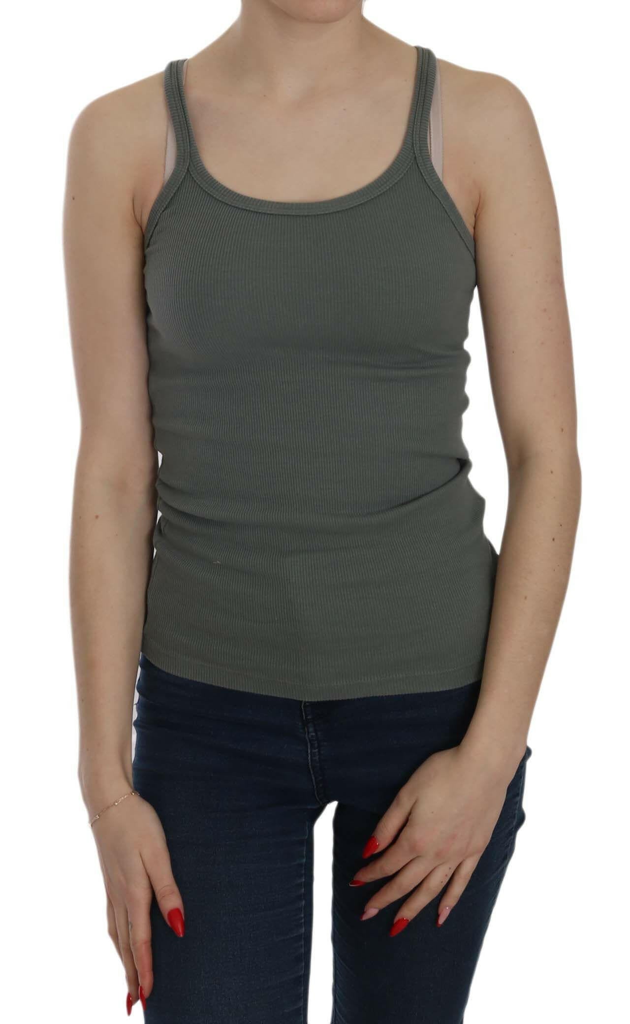 PINK MEMORIES Green Sleeveless Spaghetti Tank T-Shirt Blouse -   -  PINK MEMORIES.