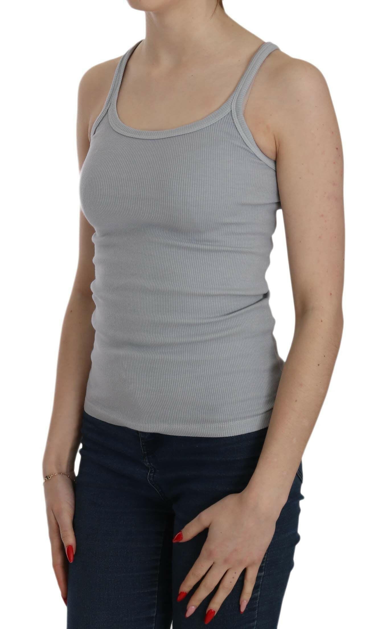 PINK MEMORIES Light Grey Sleeveless Spaghetti Strap Blouse -   -  PINK MEMORIES.
