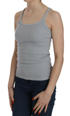 PINK MEMORIES Light Grey Sleeveless Spaghetti Strap Blouse -   -  PINK MEMORIES.