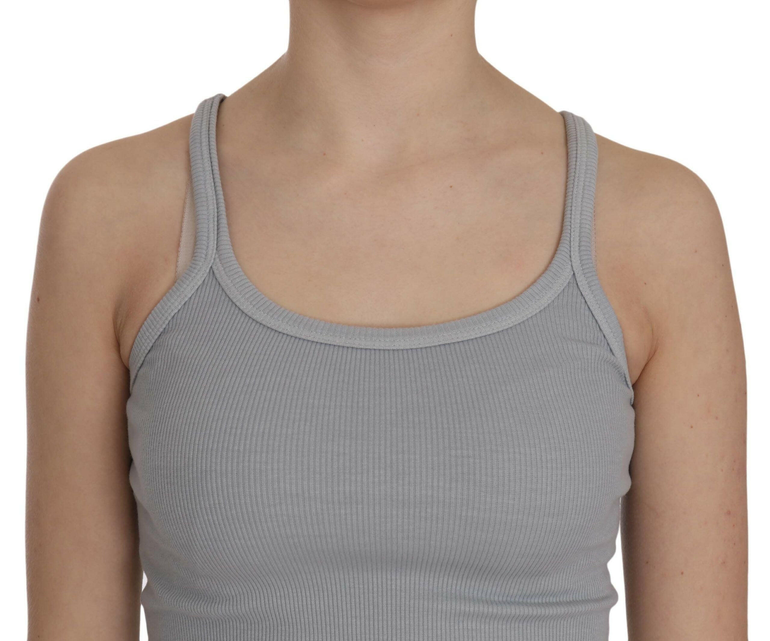 PINK MEMORIES Light Grey Sleeveless Spaghetti Strap Blouse -   -  PINK MEMORIES.