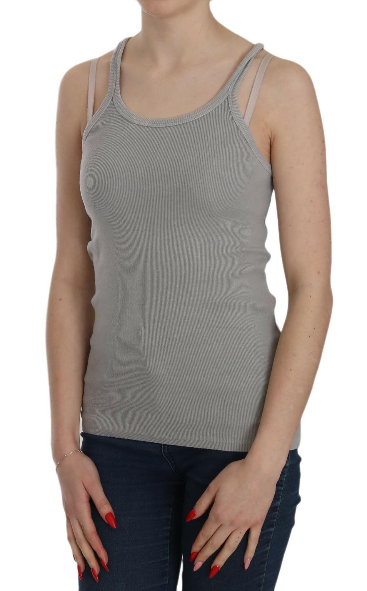 PINK MEMORIES Grey Sleeveless Spaghetti Strap Shirt -   -  PINK MEMORIES.