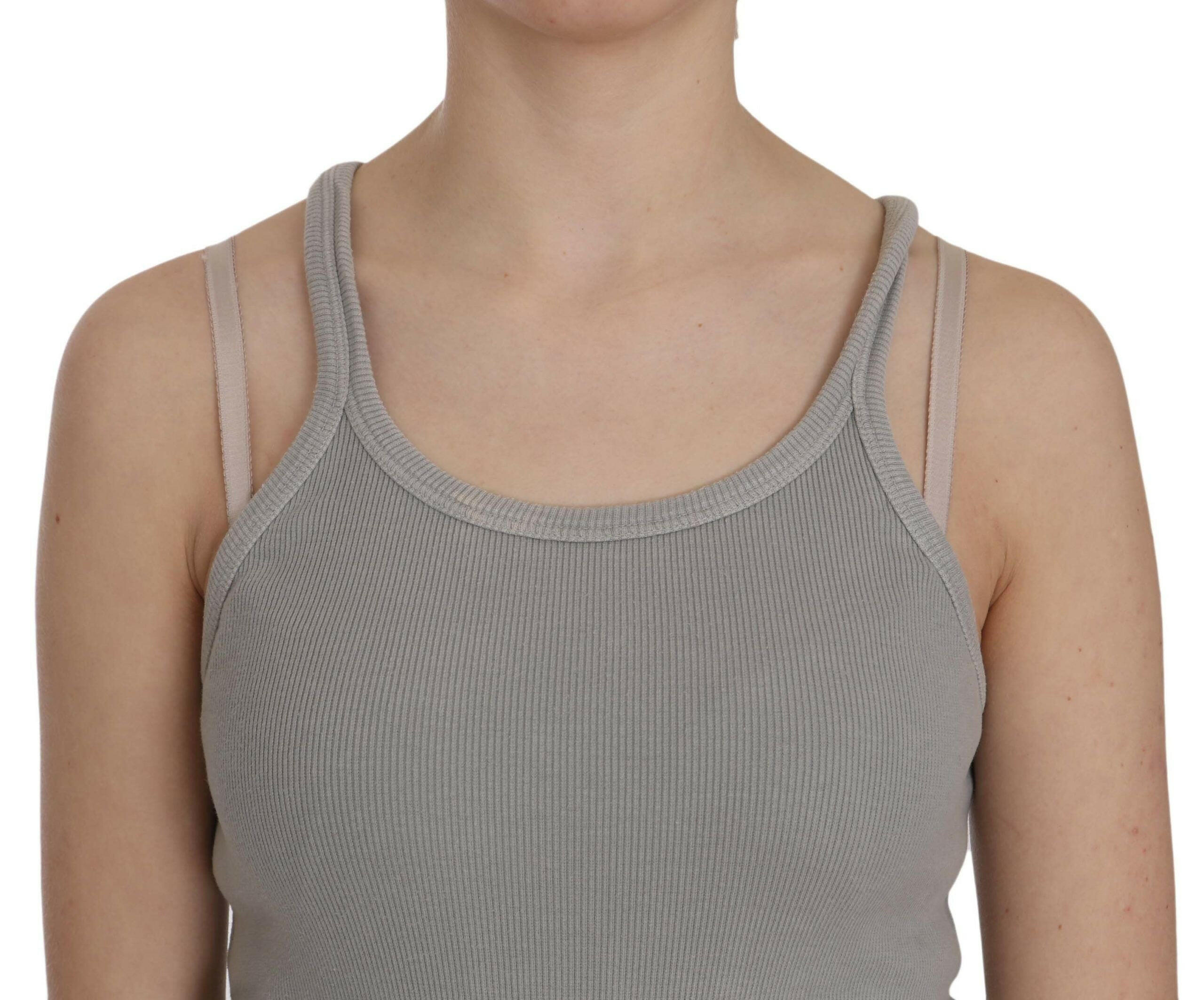 PINK MEMORIES Grey Sleeveless Spaghetti Strap Shirt -   -  PINK MEMORIES.