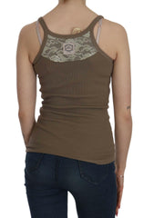 PINK MEMORIES Brown Sleeveless Spaghetti Strap Top -   -  PINK MEMORIES.