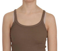 PINK MEMORIES Brown Sleeveless Spaghetti Strap Top -   -  PINK MEMORIES.