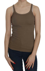 PINK MEMORIES Brown Sleeveless Spaghetti Strap Top -   -  PINK MEMORIES.