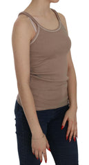 PINK MEMORIES Brown Sleeveless Spaghetti Strap Tank Blouse -   -  PINK MEMORIES.