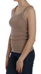 PINK MEMORIES Brown Sleeveless Spaghetti Strap Tank Blouse -   -  PINK MEMORIES.
