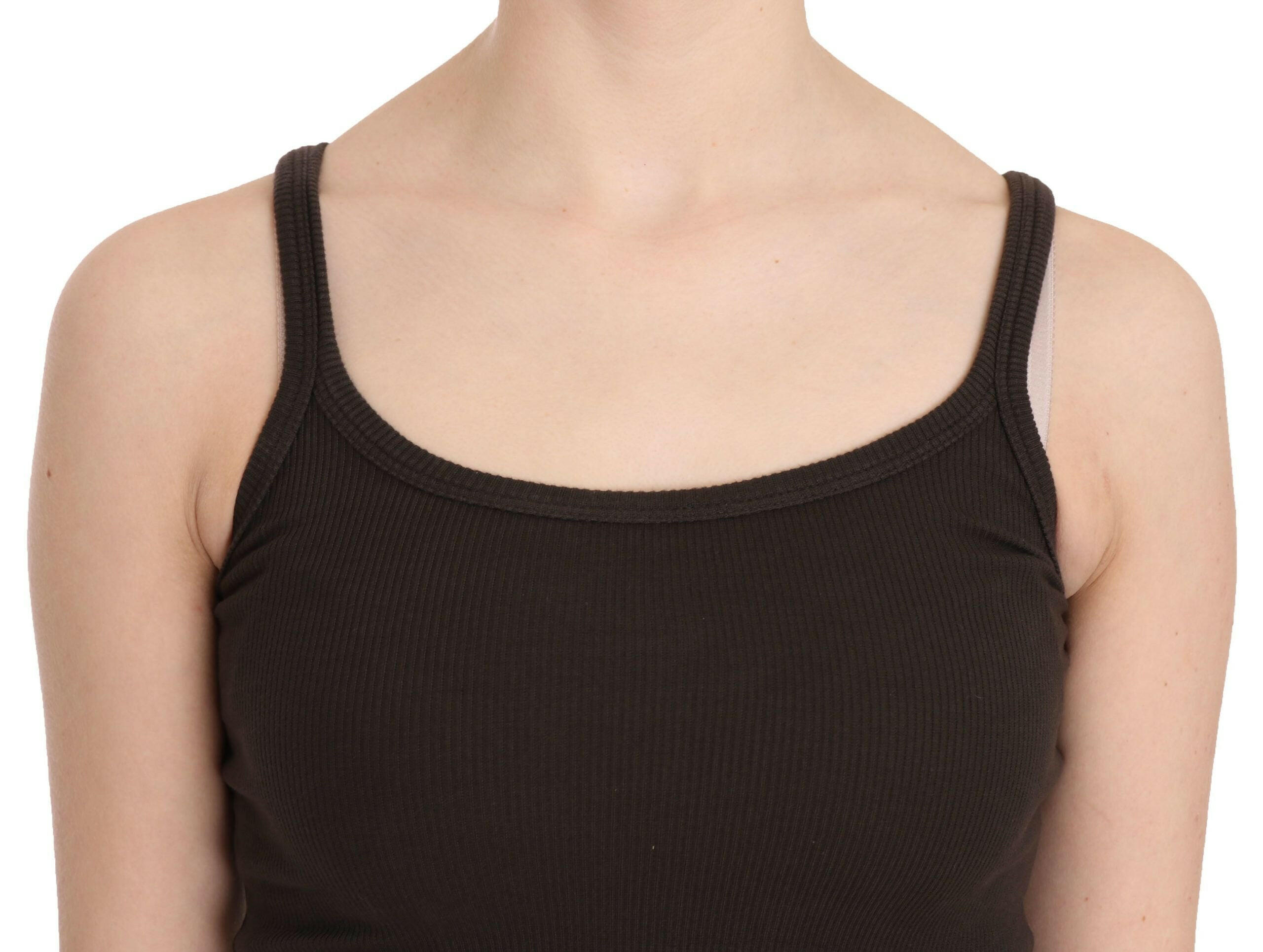 PINK MEMORIES Dark Brown Sleeveless Spaghetti Strap Blouse -   -  PINK MEMORIES.