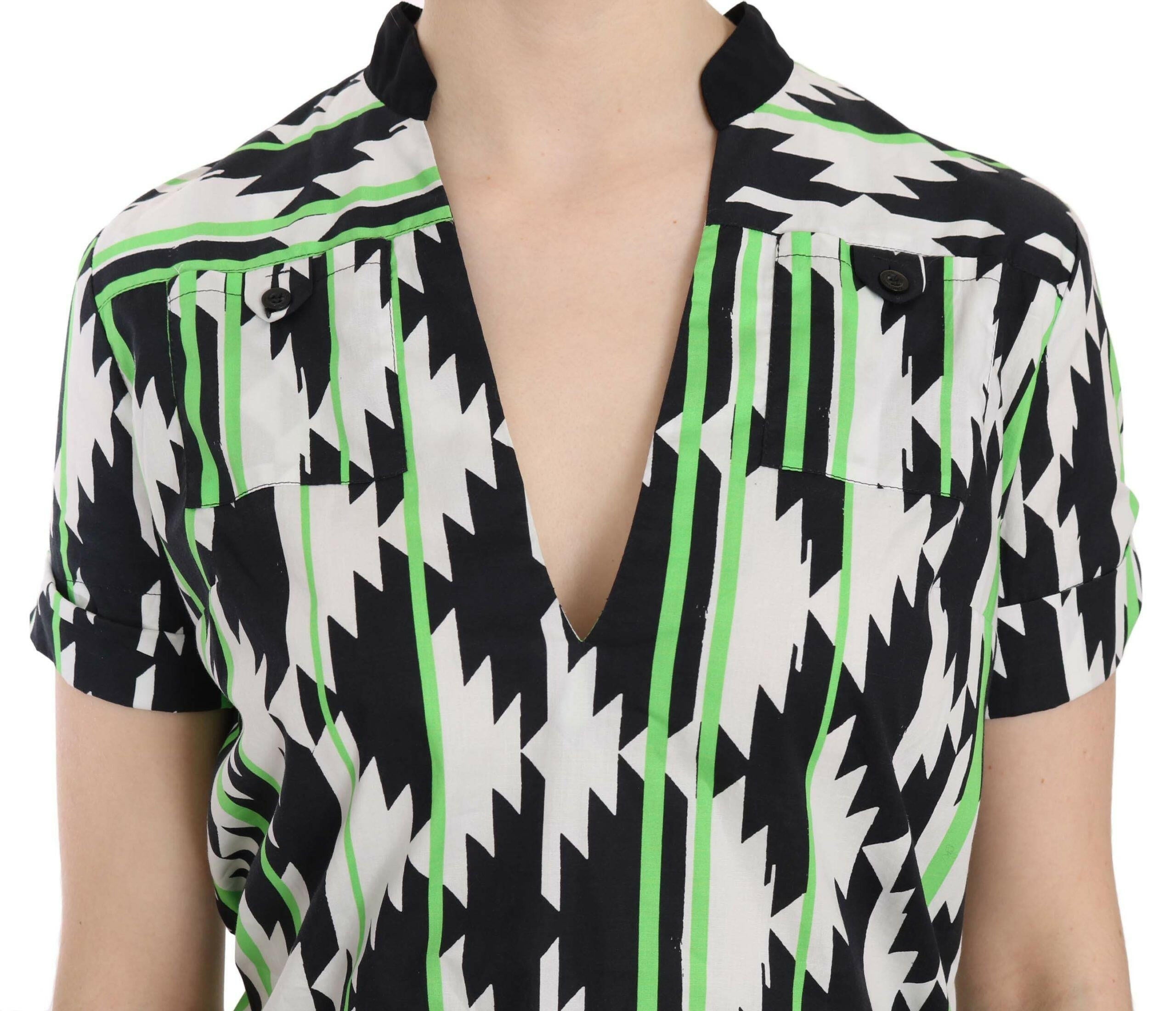 Costume National Multi Color Plunging Top Blouse -   -  Costume National.